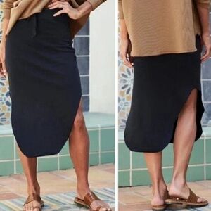 Frank & Eileen unforgettable Donegal midi skirt asymetric raw hem black M